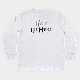 Black - Lavate Las Manos Kids Long Sleeve T-Shirt